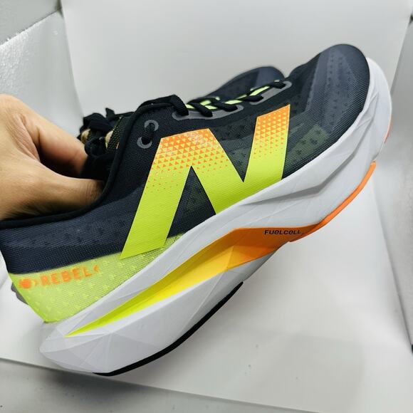 Size 11 - New Balance FuelCell Rebel v4 CG4 Black Lime WFCXCG4 Men’s Shoe - Picture 5 of 8